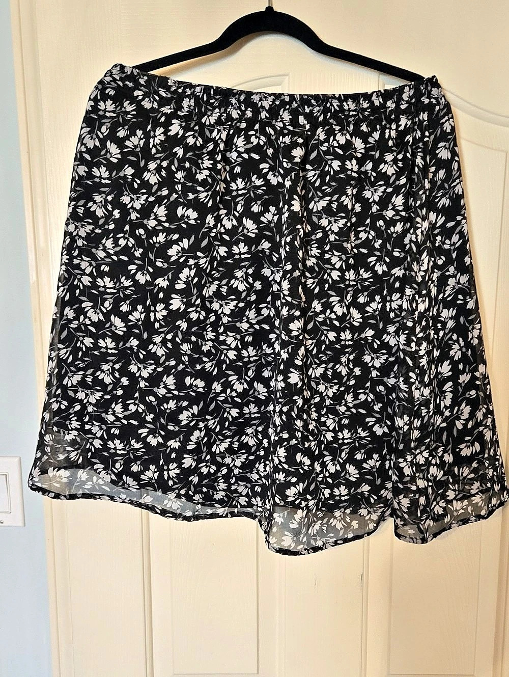 Y2k Floral Skirt in Black & White